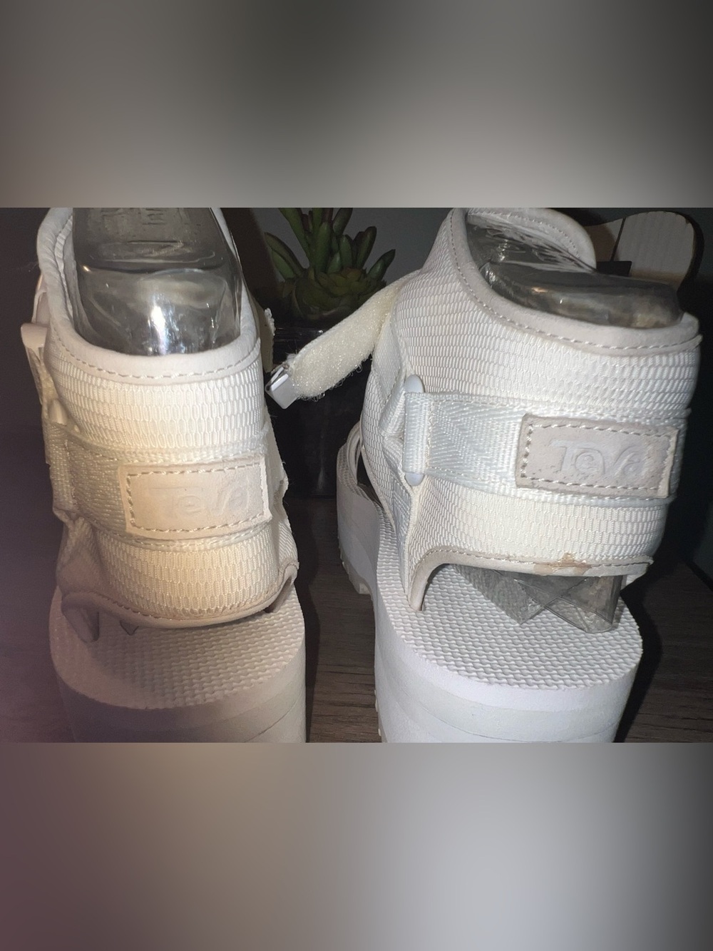 Teva White Chunky Platform Sandals with Adjustable Straps - Picture 11 of 16